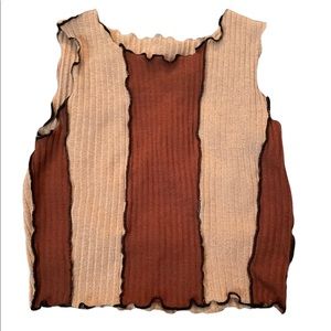 Brown cropped vest